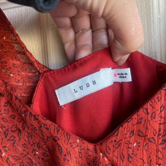 Lush orange Red High-Low Wrap Gown for Weddings - Picture 7 of 8